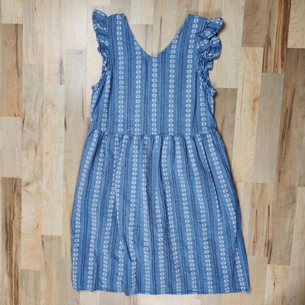 Peyton & Parker Dress Ruffle Sleeve Striped Casual Sundress Women's XL 18.5P‎